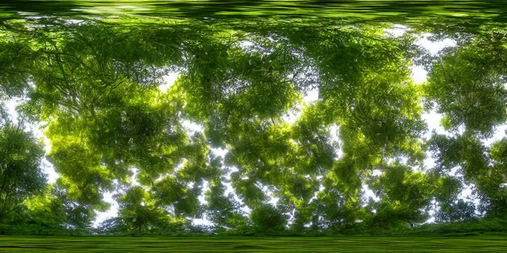 Prompt: A 360 panoramic image of a forest