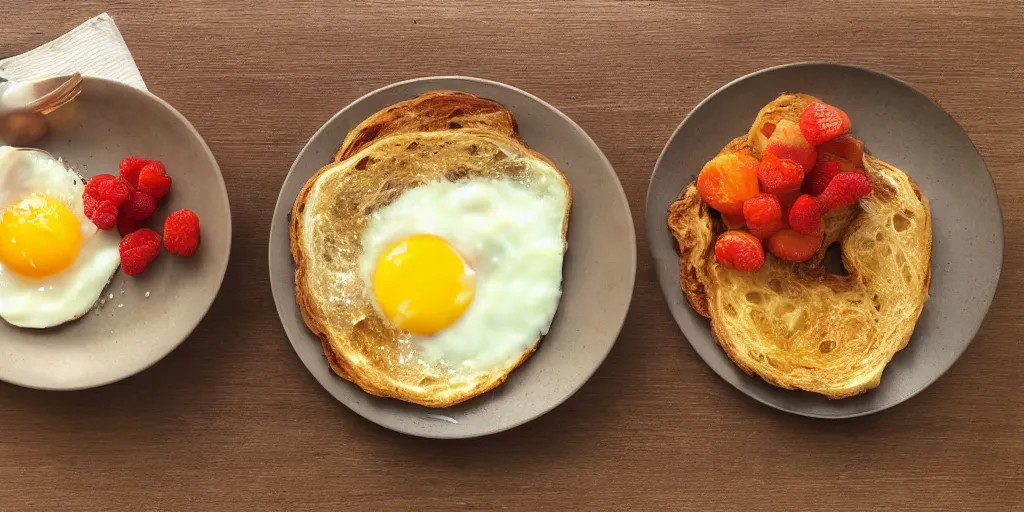 Image similar to photo of breakfast, close - up, low saturation, diffuse light