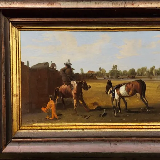 Prompt: a painting in the style of aelbert cuyp.