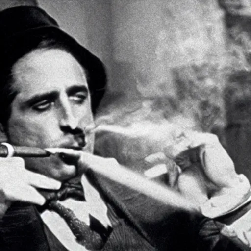 Image similar to A still of a cat smoking a cigar in The Godfather (1972)