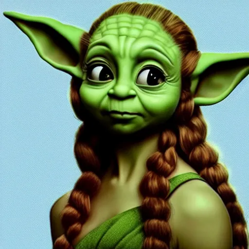 Image similar to ariana grande as a yoda