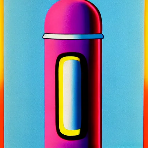 Image similar to propane cylinder by shusei nagaoka, kaws, david rudnick, airbrush on canvas, pastell colours, cell shaded, 8 k