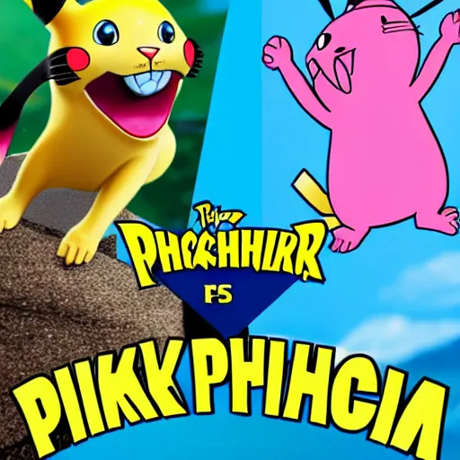 Prompt: the pink panther vs pikachu