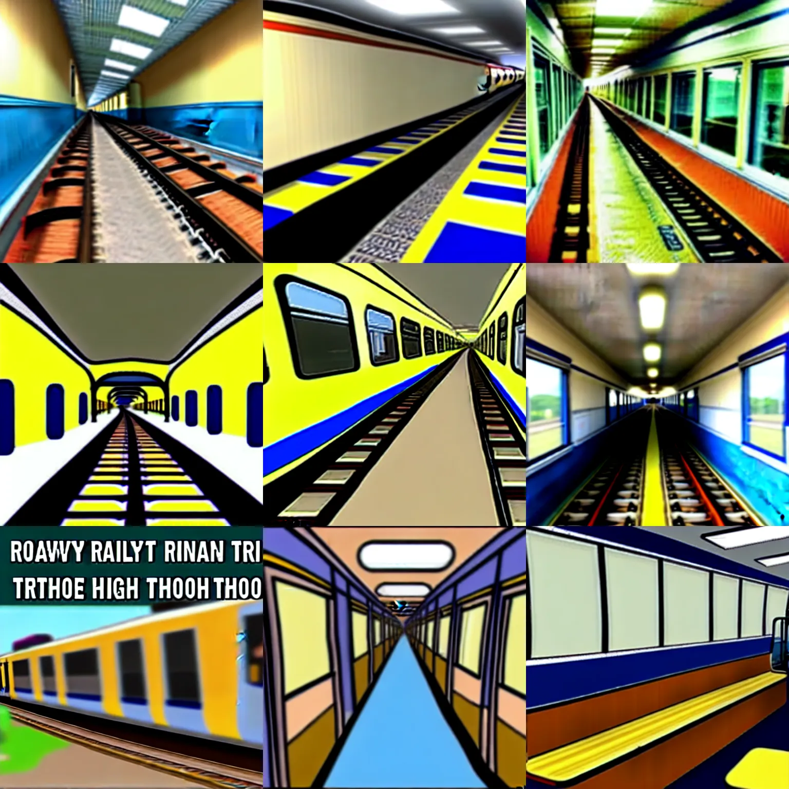 Prompt: railway going into and through a high school classroom!!!!!!!!!! classroom!!!!!!!!!!