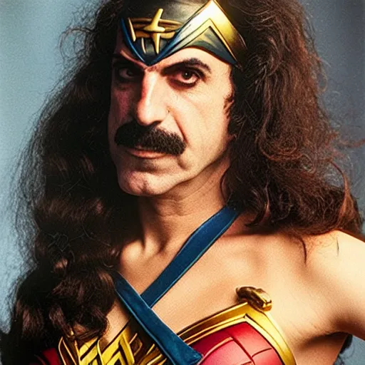 Prompt: Frank Zappa as Wonder Woman