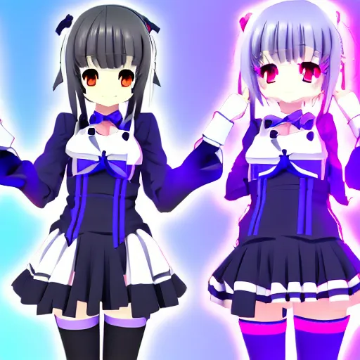 Image similar to Anime VTuber Full Body Model, Live2D Virtual YouTuber Model, 8K, Hololive, White Background, Cover corp. Anime VTuber Sheet, Extremely Detailed Design