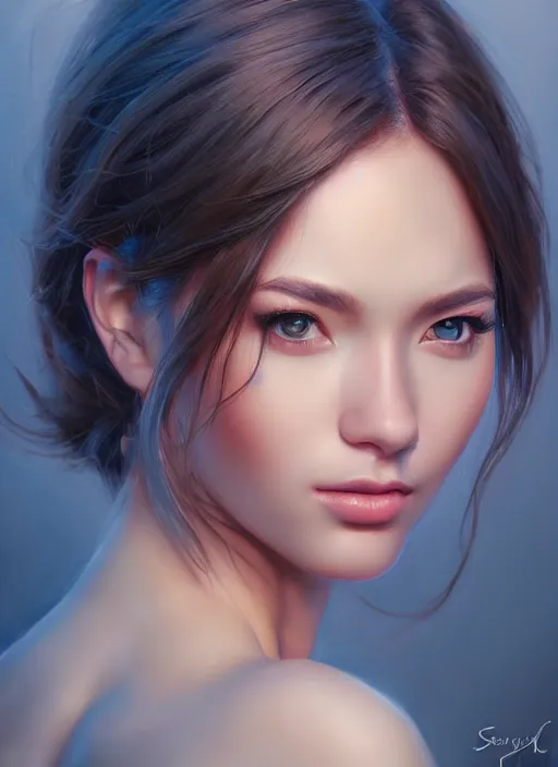 Image similar to photo of a gorgeous young woman in the style of stefan kostic, realistic, sharp focus, 8k high definition, insanely detailed, intricate, elegant, art by stanley lau and artgerm