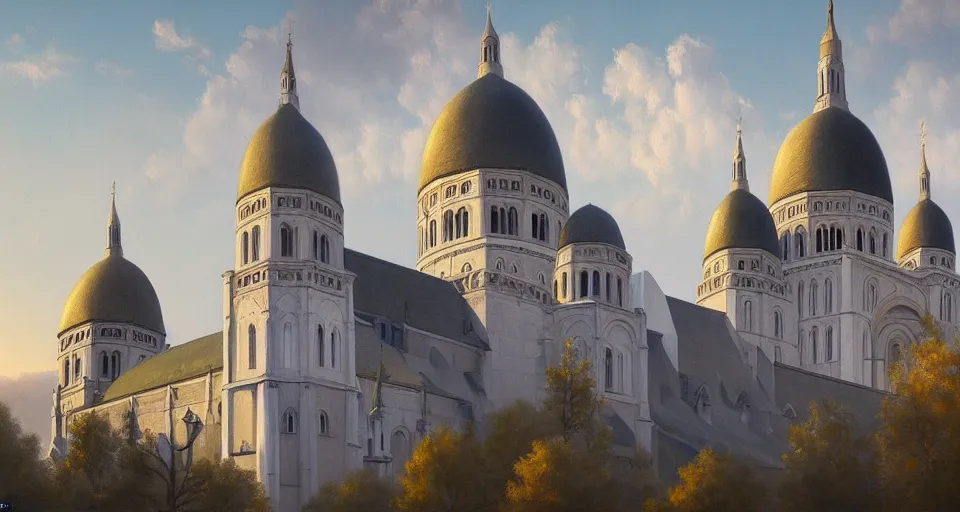 Prompt: beautiful painting of sacre - couer basilica, matte painting, 4 k, trending on artstation, greg rutkoswki