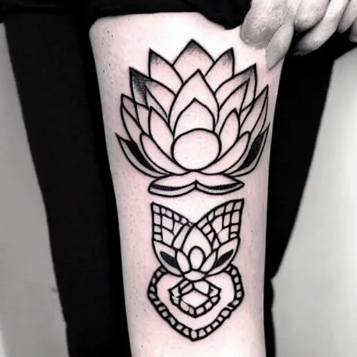 Prompt: small lotus tattoo