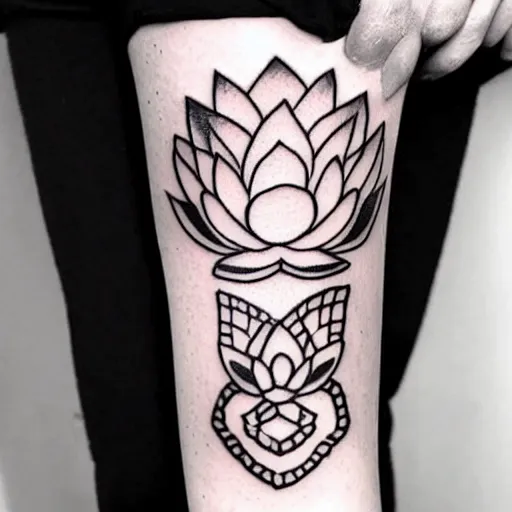 lotus outline tattoo