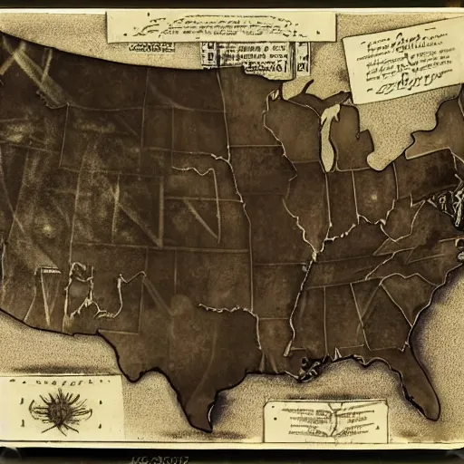 Image similar to Satanic States of America, alternate history, 1840s, daguerrotype