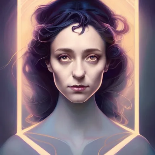 Image similar to beautiful stella maeve magician, in the style of joshua middleton, peter mohrbacher, artgerm, tom bagshaw, realistic character concept, bird's eye overhead shot, elegant pose, spooky, illustration, symmetrical face and body, volumetric lighting, detailed realistic symmetrical eyes, 8 k, single face, insanely detailed and intricate elegant, autumn leaves