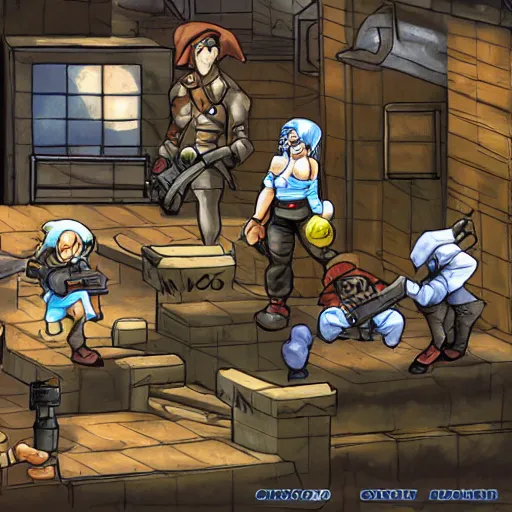 Image similar to timesplitters in the style of chrono trigger, concept art