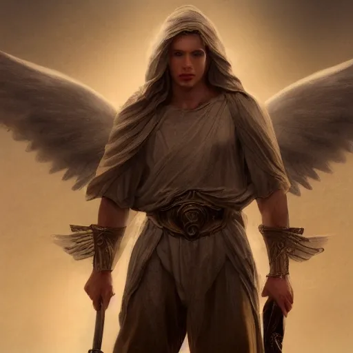 Image similar to an extremely white male angel, matte painting, concept art, extremely detailed, 4k