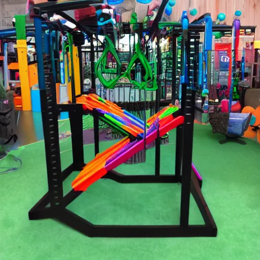 Image similar to photo of rgb gaming jungle gym