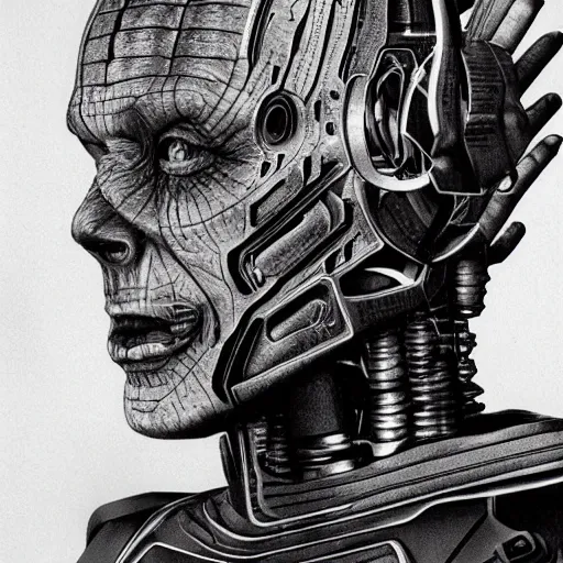 Image similar to a portrait of a borg from star trek from the terrifying and incomprehensible beyond, body horror, by gerard brom and ansel adams