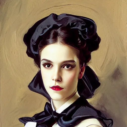 Image similar to painting skull portrait young woman holding a balloon, intricate, elegant, highly detailed,, art by jc leyendecker and singer sargent