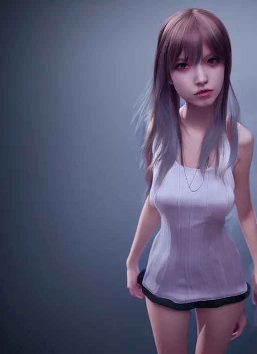 Image similar to ai 3 d girl in metaverse ; unreal engine ; wide angle ; 3 d ; highly detailed