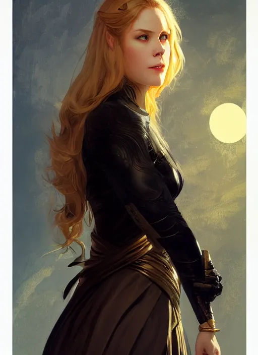 Prompt: Erin Moriarty as Lucifer morningstar, slight smile, highly detailed, digital painting, artstation, concept art, sharp focus, illustration, art by wlop and J. C. Leyendecker and Edmund Bliar Leighton and Charlie Bowater