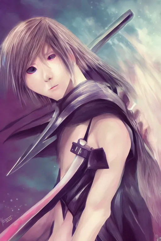 Image similar to super cute Sephiroth, shin min jeong, trending on artstation