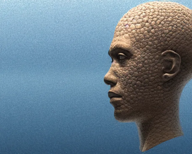 Image similar to a long shot of a giant human head award winning sculpture on the surface of the ocean, in the style of chad knight, hyper detailed, hyper realistic, ray tracing, 8 k resolution, sharp focus