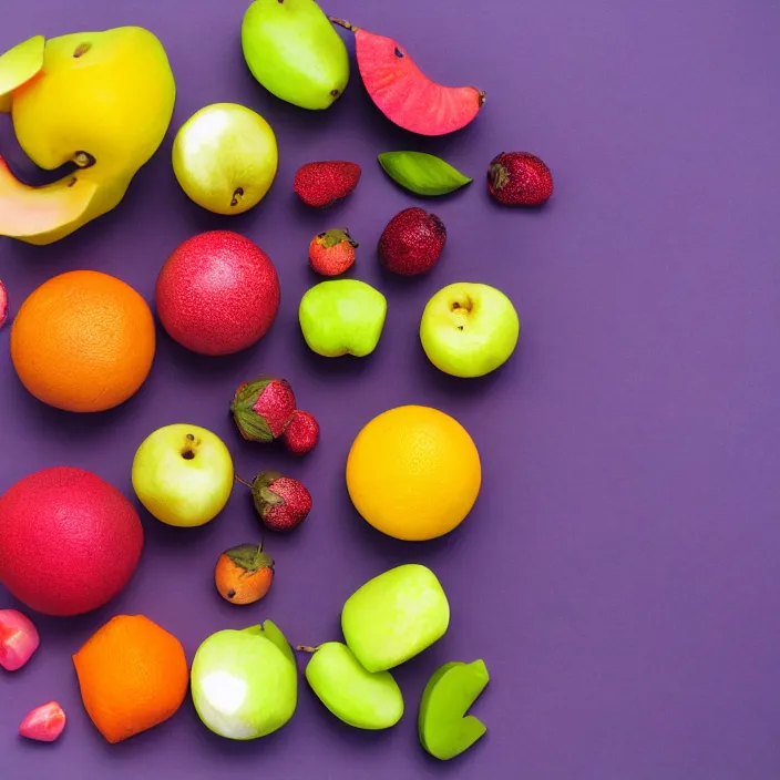 Prompt: studio photo of various cube shaped fruit, bright studio lighting, vibrant colors, clear professional photography