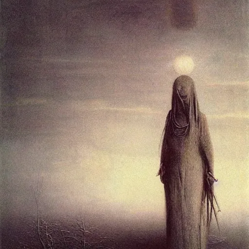 Image similar to the end of time painting by beksinski