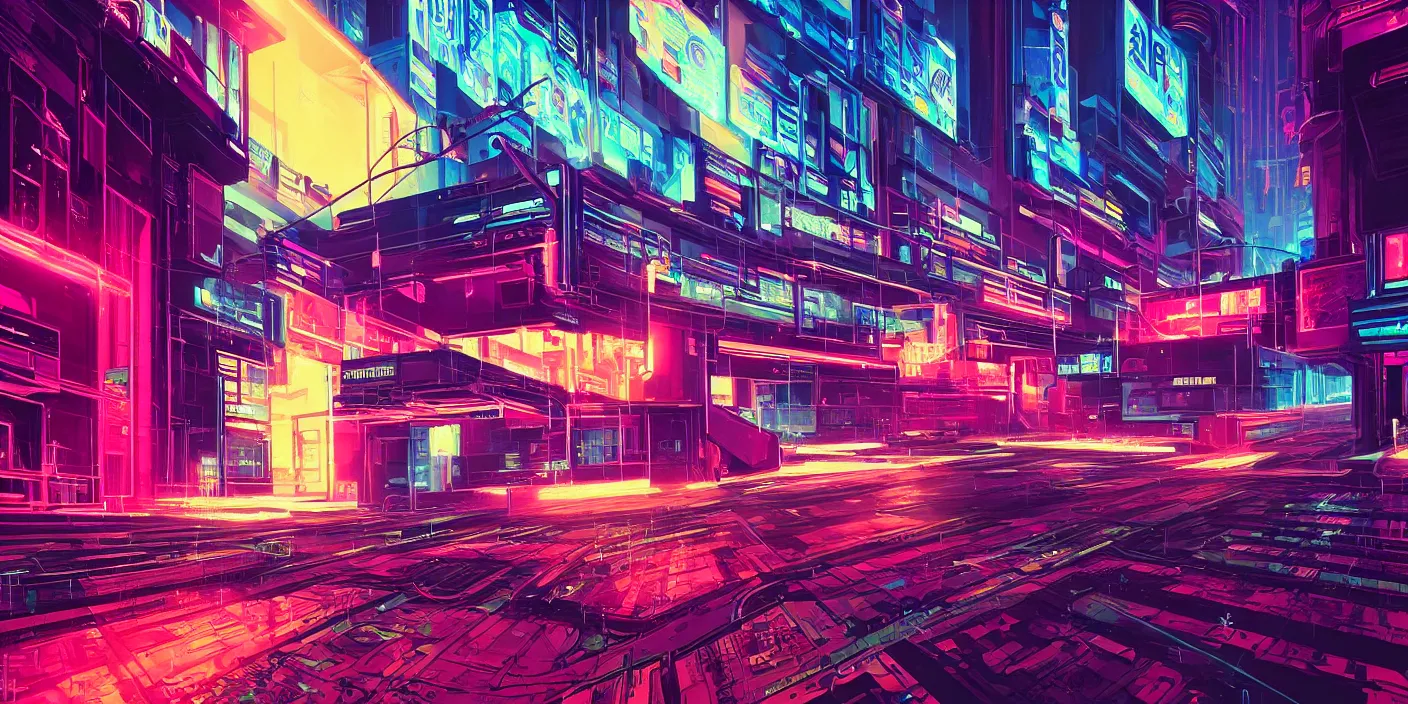 Prompt: the school of athenes iconic paiting, cyberpunk, synthwave, outrun, neon, hyper detailed