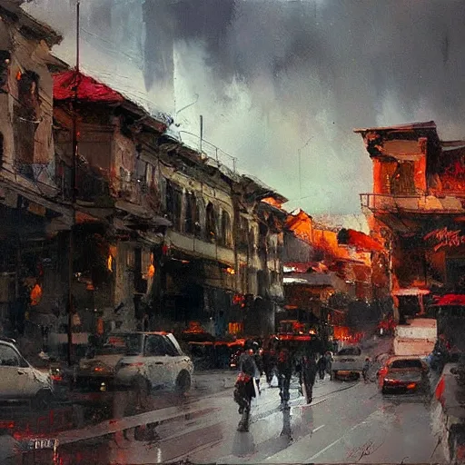 Image similar to tbilisi painted by jeremy mann