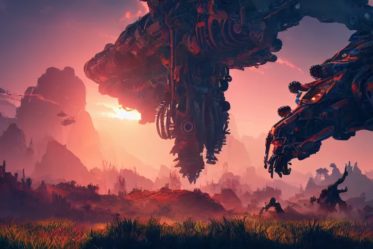Image similar to scorcher machine mecanical creature robot of horizon forbidden west horizon zero dawn bioluminiscence global illumination ray tracing hdr fanart arstation by ian pesty and alena aenami artworks in 4 k