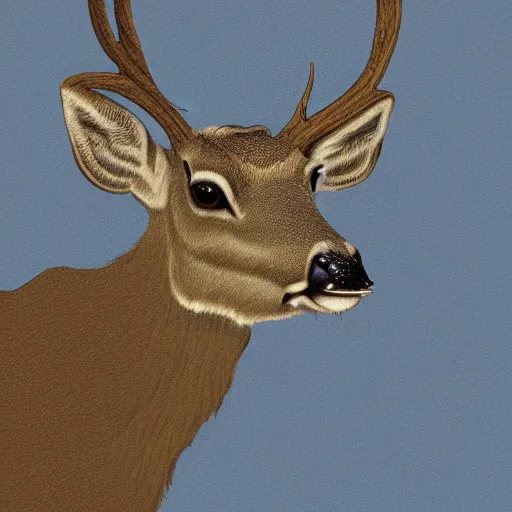 Prompt: deer in profile concept art