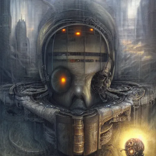 Image similar to Ghost in the machine by Tomasz Alen Kopera, cyberpunk, masterpiece