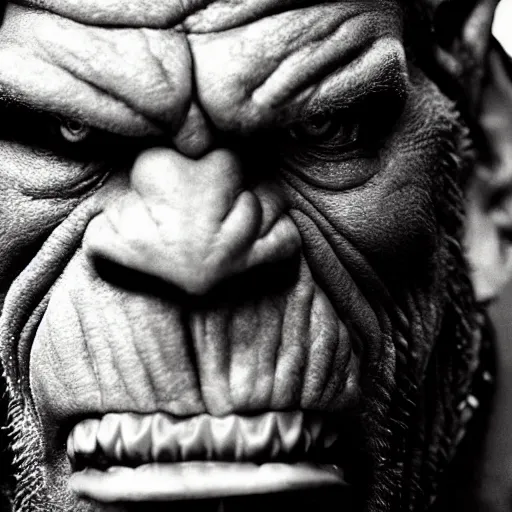 Image similar to Ron Perlman as an orc, headshot, photo