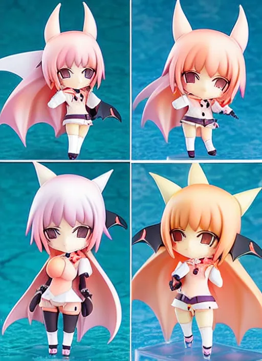 Image similar to nendoroid anime beautiful cute bat peach, fullbody, anime, nendoroid,