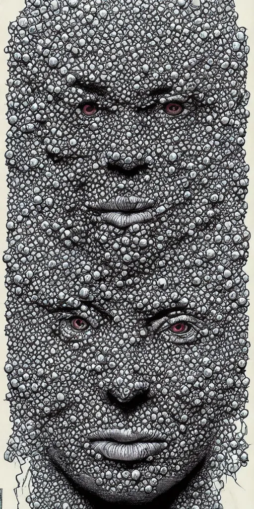 Prompt: cell shaded optical illusion by dan hillier, color work by ethan van sciver