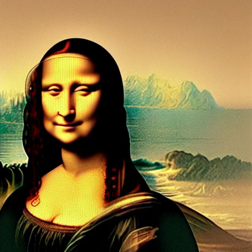 Image similar to the mona lisa but it's dwayne the rock johnson