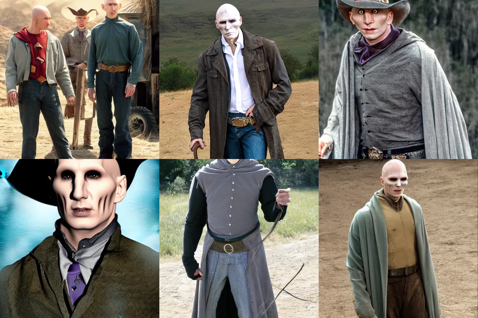 Prompt: Voldemort as gay cowboy