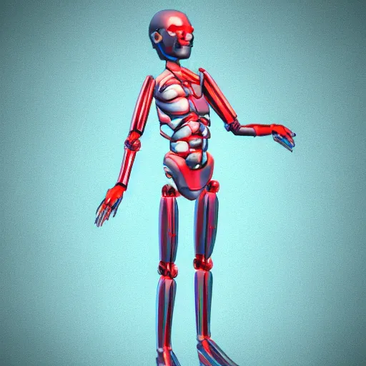 Prompt: AI as a humanoid, 3D render