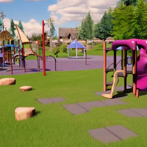 Prompt: cute playground unreal engine rendering 4k next-gen