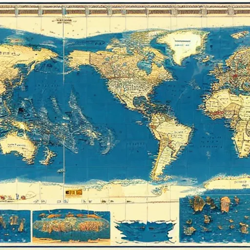 Prompt: world map after flood