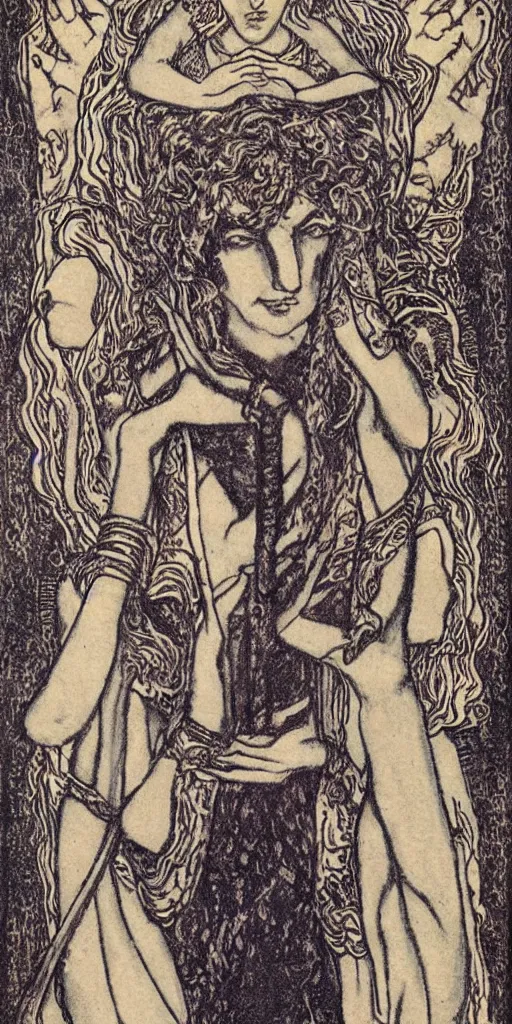 Prompt: the empress tarot card by austin osman spare