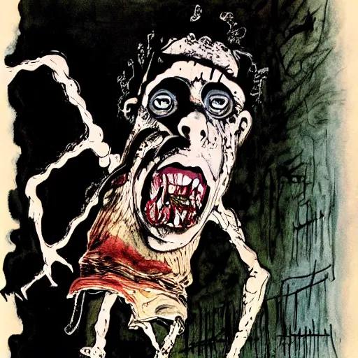 Image similar to frankenstein by ralph steadman