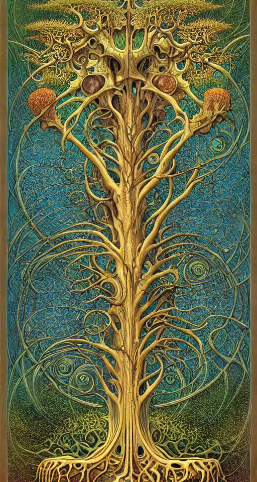 Image similar to tree of life by roger dean and andrew ferez, art forms of nature by ernst haeckel, divine chaos engine, symbolist, visionary, art nouveau, botanical fractal structures, organic, detailed, realistic, surreality