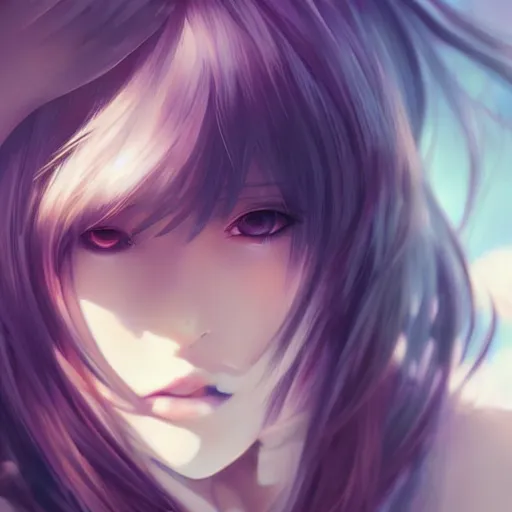 Image similar to beautiful anime girl, attractive features, sharp focus, digital art, art by WLOP