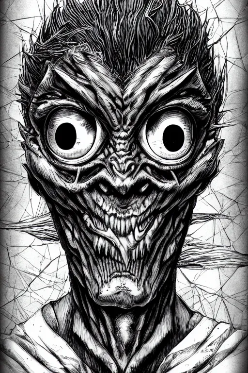 Image similar to eye eye humanoid figure monster, symmetrical, highly detailed, digital art, sharp focus, trending on art station, kentaro miura manga art style