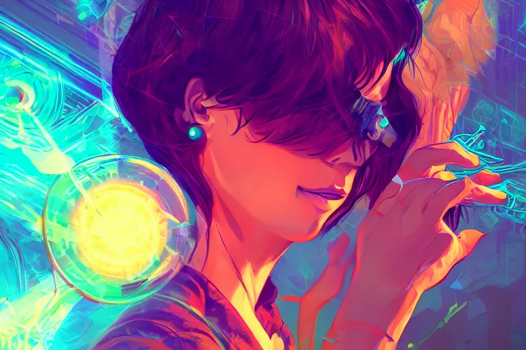 Image similar to magic skill danger sense inside matrix deepdream radiating a glowing aura stuff loot legends stylized digital illustration video game icon artstation lois van baarle, ilya kuvshinov, rossdraws,