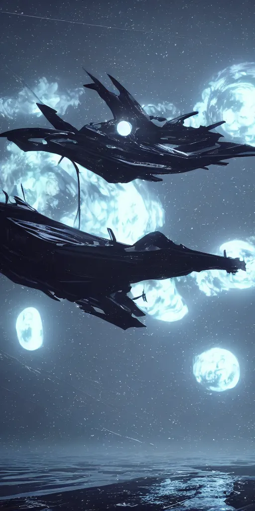 Image similar to shinigami starship by pixar, smooth, cinematic, wet reflections, ray tracing x, rtx, smooth