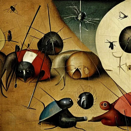 Prompt: Software bug fixing, painting by Hieronymus bosch