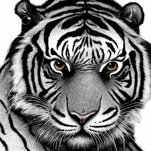Image similar to A tiger dressed like in Mad Max in the style of a DnD character portrait, concept art