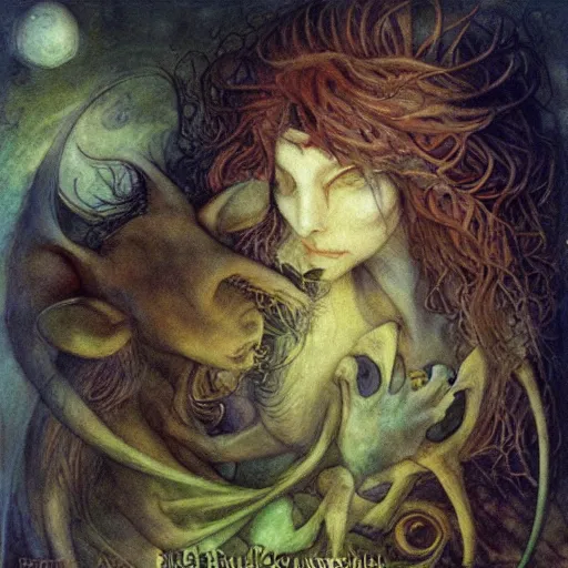 Prompt: good night by brian froud